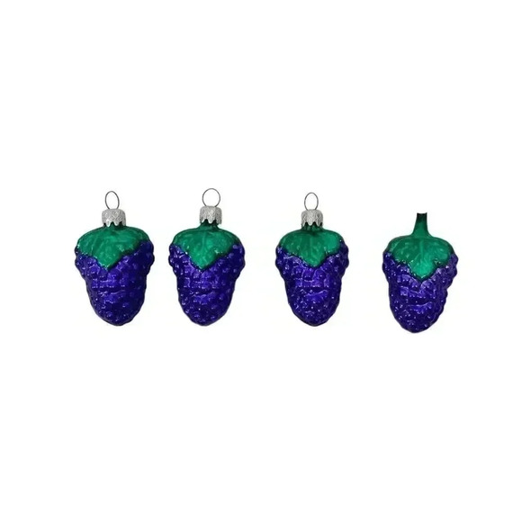 Cluster Grape Glass Fruit Christmas Tree Hanging Ornament Lot Vintage - Picture 1 of 4
